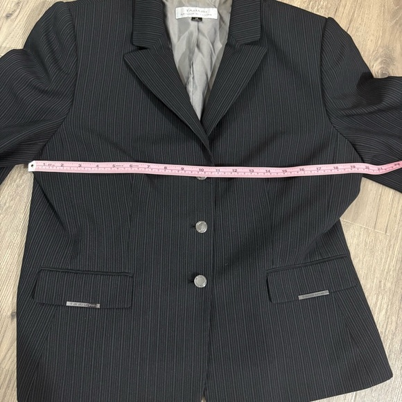 Tahari ASL Stripe Blazer Jacket Black Women's 14 Stretch Office Career - Picture 8 of 16